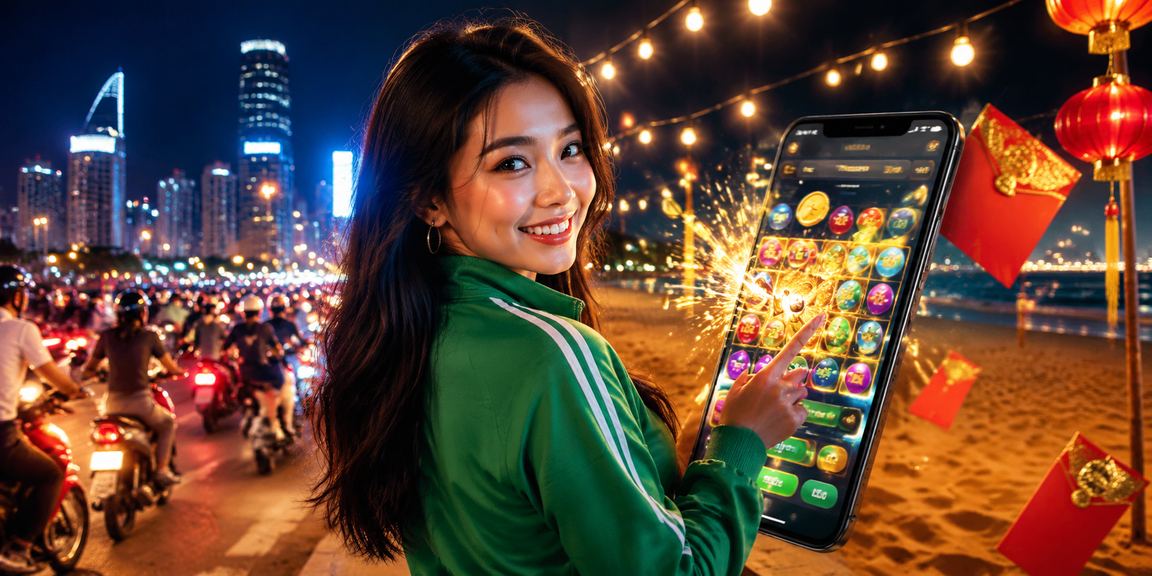 Bối cảnh giải trí casino trực tuyến Việt Nam với ánh sáng hiện đại và năng động